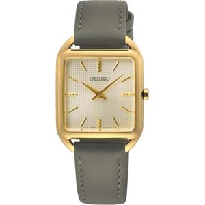 Seiko Orologio Analogico al Quarzo Donna con Cinturino in Pelle SWR090P1