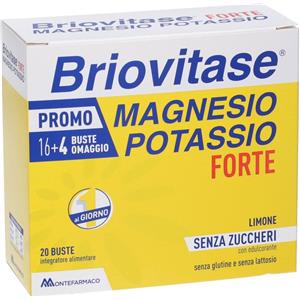 MONTEFARMACO OTC SpA Briovitase Forte Magnesio e Potassio 20 bustine stanchezza e sali minerali Gusto Limone Senza Zuccheri