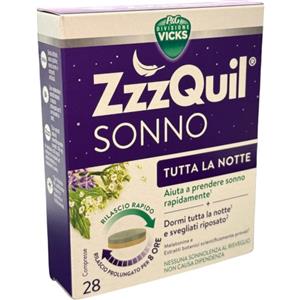 Vicks ZzzQuil - Integratore per il Sonno con Melatonina e Estratti Naturali - 28 Compresse