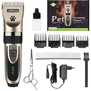 Nobleza - Tosatrice per Cani Kit Professionale Toelettatura Gatti Animali Pet Tosatore Clipper Ricaricabile Grooming Clipper Lungo Capelli Corti, Capelli Ricci