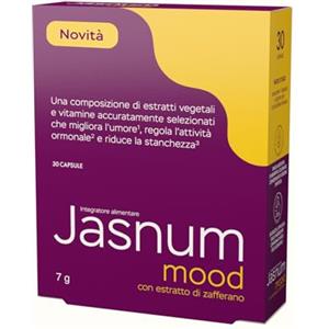 Jasnum Mood | Integratore Menopausa per il Benessere Emotivo | Con Zafferano, Vitamine B6 e B12 | Favorisce l'Umore, il Relax e Aiuta a Combattere la Stanchezza | 30 Capsule