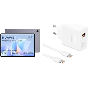 HUAWEI MatePad 11.5 S 2026 12+256GB AG con Caricatore da Parete HUAWEI Superpower (max 66W), con Display PaperMatte ultra-luminoso 2.8K 144Hz, 12+256GB, Batteria da 8800 mAh, SuperCharge 40W