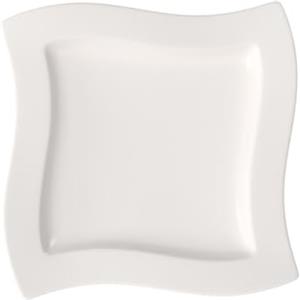Villeroy & Boch NewWave Piatto da Cucina, Forma Angolare, Adatto per Lavastoviglie e Microonde, Porcellana Premium, Bianco, 27 cm