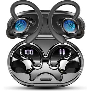 Matast 2026 Cuffie Bluetooth 5.4 Sport, Auricolari Bluetooth con 6D Bass Stereo, 50 Ore Cuffie In Ear Cancellazione Rumore ENC e 4 HD Mics, IP7 Impermeabile Cuffie Senza Fili, HiFi Cuffiette LED Display