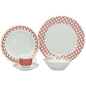 Tognana Servizio Tavola 30 pezzi Olimpia Gilda Bianco/Rosso