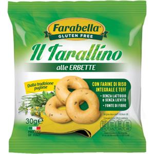 Farabella Il Tarallino Erbette - Gluten Free, con Farina Integrale e Teff, Senza Lievito, Fonte di Fibre