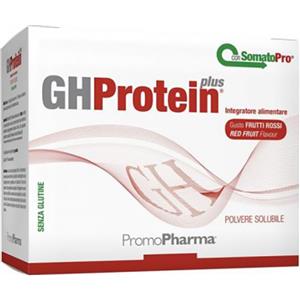 PromoPharma GH Protein Plus - Integratore Aminoacidi in Polvere con Gusto Frutti Rossi, 20 Bustine