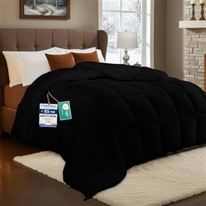 Utopia Bedding Piumone, Primavera/Estivo Piumino, Piumino Leggero, Trapunta Primavera/Estivo 100% Microfibra in Fibra Cava (Primavera/Estivo) (Nero, 135x200 cm)