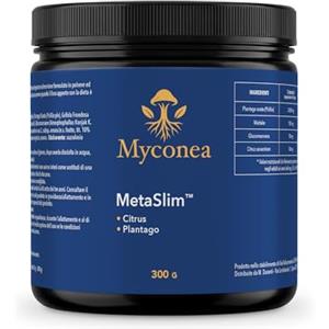 MYCONEA MetaSlim™ Glucomannano e Psillio in Polvere | Integratore Fibre Per Il Senso di Sazietà Ed Equilibrio Del Peso | Con Maitake e Citrus Aurantium | Benessere Intestinale e Digestivo | 300g