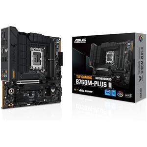 ASUS TUF GAMING B760M-PLUS II Scheda Madre Intel (LGA 1700) mATX, DDR5, slot PCIe 5.0, 3 PCIe 4.0 M.2, Ethernet Realtek 2.5Gb, DisplayPort, HDMITM, USB 10Gbps Type-C, Aura Sync, Nero