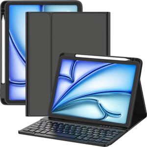 TQQ Cover con Tastiera per iPad Air 11 M4/M3/M2, per iPad Air 5/4 Generazione | Tastiera Bluetooth Staccabile con Portapenna, Italiano QWERTY Layout, Per iPad Pro 11 pollici(4ª, 3ª, 2ª, 1ª Gen)