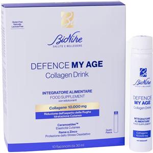 Bionike Defence My Age Collagene Drink - Integratore con Collagene Marino e Ceramosides, 10 Flaconcini da 30 ml