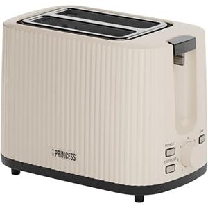 Princess Tostapane Wave, tostapane 2 fessure, 7 livelli di tostatura, vassoio briciole rimovibile, centratura automatica, scongelamento, spegnimento auto, piedini antiscivolo, beige, 930 W, 142337