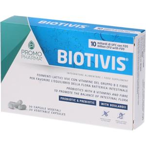 PromoPharma Biotivis - Integratore alimentare con 10 miliardi di probiotici, FOS e vitamine B - 30 capsule vegetali