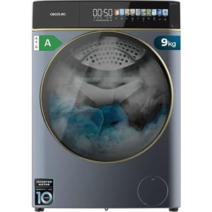 Cecotec Lavatrice 8Kg Carica Frontale Bolero DressCode 8900 Inverter FullColor Steel A. Acciaio 1400 Giri, Schermo 10,3", 11 Programmi, Inverter, SteamMax, Classe A
