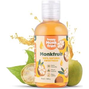 Happy Monkfruit Frutto del monaco (100%) - 250 porzioni - sostituto dello zucchero senza additivi - dolcificante naturale a base di monk fruit, adatto alla dieta cheto - senza eritritolo, xilitolo né stevia