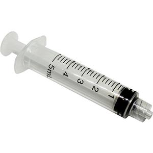 RAYS Siringa 5 ML Senza Ago Luer Lock - Cono Centrale, Disponibile in 1 o 100 Pezzi