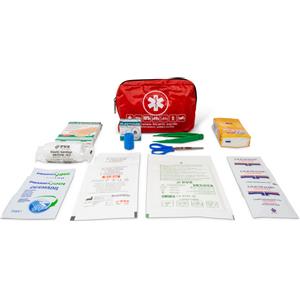 Pharmashield Borsetta Pronto Soccorso Softkit Rosso con Garze, Cerotti e Manuale
