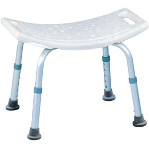 GIMA Sedia da Doccia Fissa - Sgabello in Alluminio con Seduta in Plastica, Altezza Regolabile 35-45 cm, Piedini Antiscivolo, Portata 100 kg