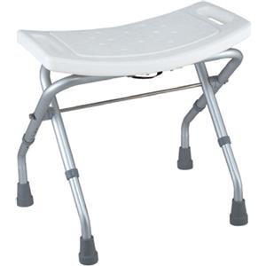 GIMA Sedia da Doccia Pieghevole in Alluminio con Seduta Antiscivolo - Altezza Regolabile 44-47,5 cm, Portata 100 kg