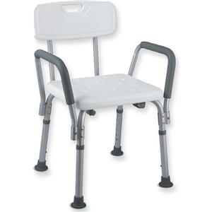 GIMA Sedia da Doccia Regolabile con Schienale e Braccioli - Portata 100 kg