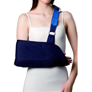 GIMA Reggibraccio in Stoffa Blu M - Con Tracolla Imbottita per Immobilizzazione e Comfort