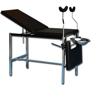 GIMA Lettino Ginecologico Standard - Struttura Cromata, Schienale e Poggiapiedi Regolabili, Materassino Lavabile, Portata 110 kg