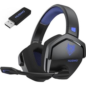 NUBWO G06 - Cuffie da gioco con microfono per PS5, PS4, PC, mobile: 2,4 GHz wireless + Bluetooth, batteria da 100 ore, driver da 50 mm, blu