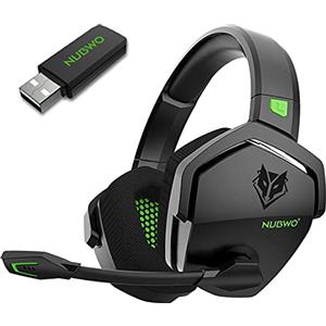 NUBWO G06 - Cuffie da gioco con microfono per PS5, PS4, PC, mobile: 2,4 GHz wireless + Bluetooth, batteria da 100 ore, driver da 50 mm, verde