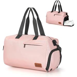 Romon Borsone Palestra Donna, Borsa Sportiva con Porta Scarpe, Tasca Umida e Impermeabile, Oxford 40x23x24cm Rosa per Viaggio e Fitness