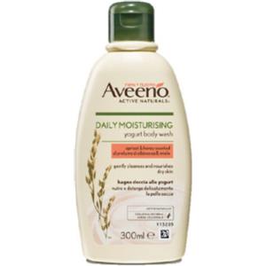 Aveeno Bagno Doccia Yogurt Albicocca & Miele 300 ml - Idratazione e Detersione Delicata per Pelli Normali e Secche