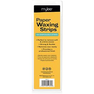 MYLEE Strisce di cera di carta professionale Mylee (confezione da 100) - Ottimo rapporto qualità-prezzo, resistente e leggero, qualità da salone, per la depilazione a casa o in salone