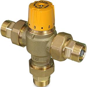 Generico Valvola miscelatrice termostatica solare con funzione antiscottatura 1 x 3/4M con valvole di non ritorno