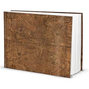 Logbuch-Verlag Taccuino mappamondo, formato DIN A4 orizzontale: diario pagine bianche, journal per appunti, quaderno rigido, 148 fogli vuoti, regalo vintage, diario di viaggio, journaling adulti