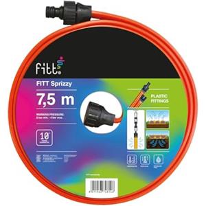 FITT SPRIZZY 7,5m - Tubo manichetta microforata a Tre Vie Ideale per Irrigare a Getto e Impregnamento superfici Strette e Lunghe, per Uso hobbystico