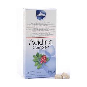 COSVAL Acidina Complex - Integratore Alimentare in 20 Tavolette per il Supporto della Funzione Gastrica con Sali Minerali e Estratti Vegetali