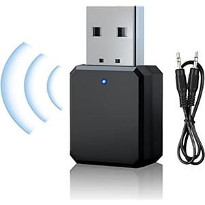 HENGBIRD Adattatore Bluetooth 5.1 USB Dongle AUX/USB Dual Output per Autoradio Plug and Play Ricevitore per Altoparlante Amplificatori Di Potenza e Auto