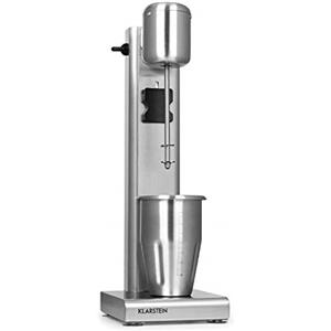 KLARSTEIN Kraftpaket Pro - Drink Mixer, 80 Watt, 1 L, 2 Livelli, 20000 giri/min, Bicchiere in Acciaio Inox, Milkshake & Frullati Proteici, Mixer per Bevande, Bar, Ristoranti, Professionale, Argento