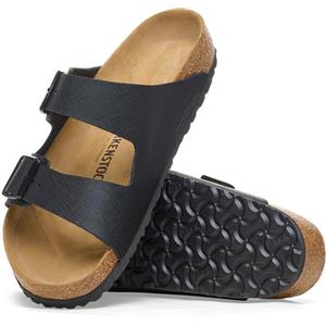 Birkenstock Sandali Arizona Saffiano Neri Uomo Calzata Stretta