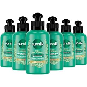 Sunsilk, Crema Districante Ricci da Sogno, Crema per Capelli Ricci Definiti, Senza Risciacquo, Formula Active Fusion con Olio di Macadamia, Elastina e Biotina, 6 Pezzi da 200ml