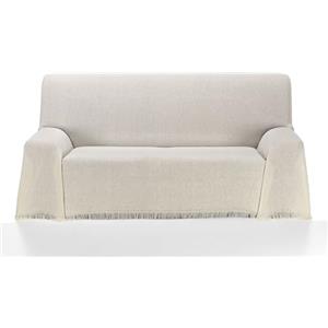 ECOMMERC3 | Copriletto multiuso dimensioni 230 x 260 cm per divano o letto - Foulard multiuso al tatto extra morbido, colore ecru