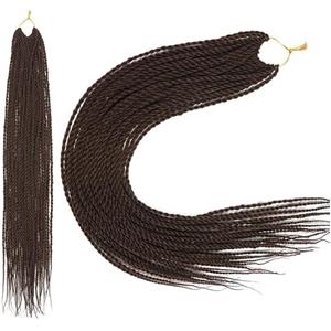FDEETY 24 Pollici Extension per Treccine Africane Lunga Extensione per Capelli con Treccia Sintetica Braiding Hair Extensions Crochet Trecce Torsione per le Donna (Marrone Scuro)