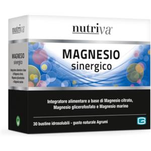 NUTRIVA Magnesio Sinergico - Integratore in polvere con 3 forme di Magnesio per ridurre stanchezza e affaticamento, supportare equilibrio elettrolitico e metabolismo energetico