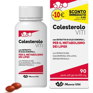 Marco Viti Colesterolo - Integratore per il Metabolismo dei Lipidi, 90 Perle con Estratto di Olivo