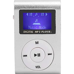 Denash MP3, Supporto Scheda di Memoria da 32 GB con Clip Posteriore Set Lettore MP3 con Auricolare per Escursionismo, Corsa, Camminata, Sport (SILVER)