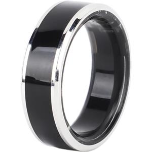 Bewinner Smart Ring Health Tracker, Contapassi per Monitoraggio Intelligente della Frequenza Cardiaca del Sonno, Anello Fitness Impermeabile con Giochi Sportivi Integrati, Nero Argento