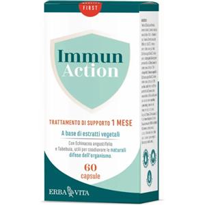Erba Vita Immun Action - Integratore per Difese Immunitarie, 60 Capsule Naturali