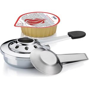 kela bruciatore per fonduta kela con pasta combustibile per fonduta, pinza da fuoco VESUV, contenitore per pasta combustibile in acciaio inox, 80 g di pasta combustibile etanolo per fonduta