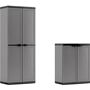 KETER ITALIA S.P.A. Set 2 Armadi Jolly Keter - Alta + Bassa in Polipropilene 68x39xH.87/166cm
