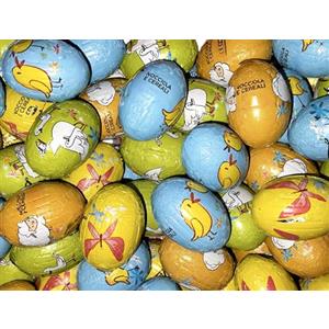 Generico Ovetti Pasqua di Cioccolato Assortiti 1kg - Gusti Misti, Caccia alle Uova e Idee Cesti (Ovetti 12gr cioccolato al latte ripieno di crema alla nocciola e cereali (incarto papera) (1kg))